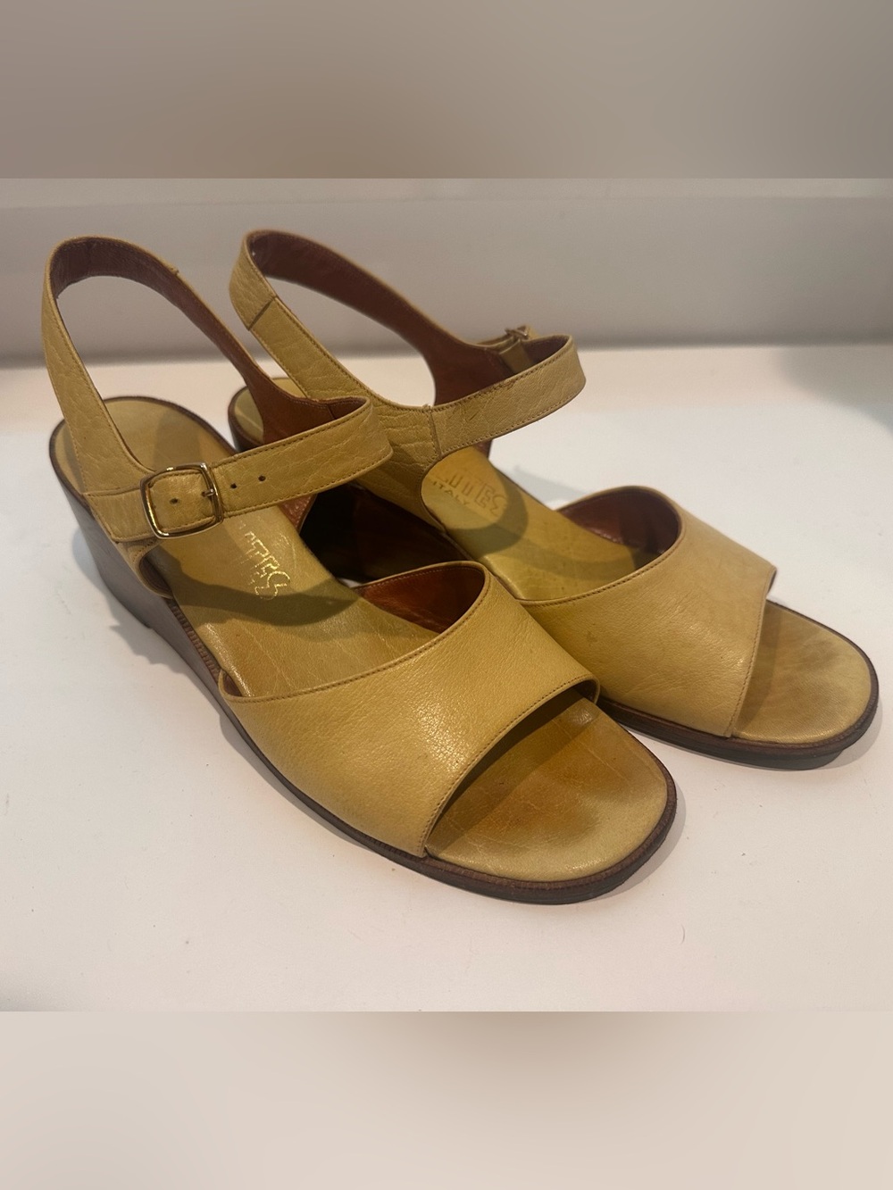 Vintage 1970s Italian leather wooden sole sandals 👡 7